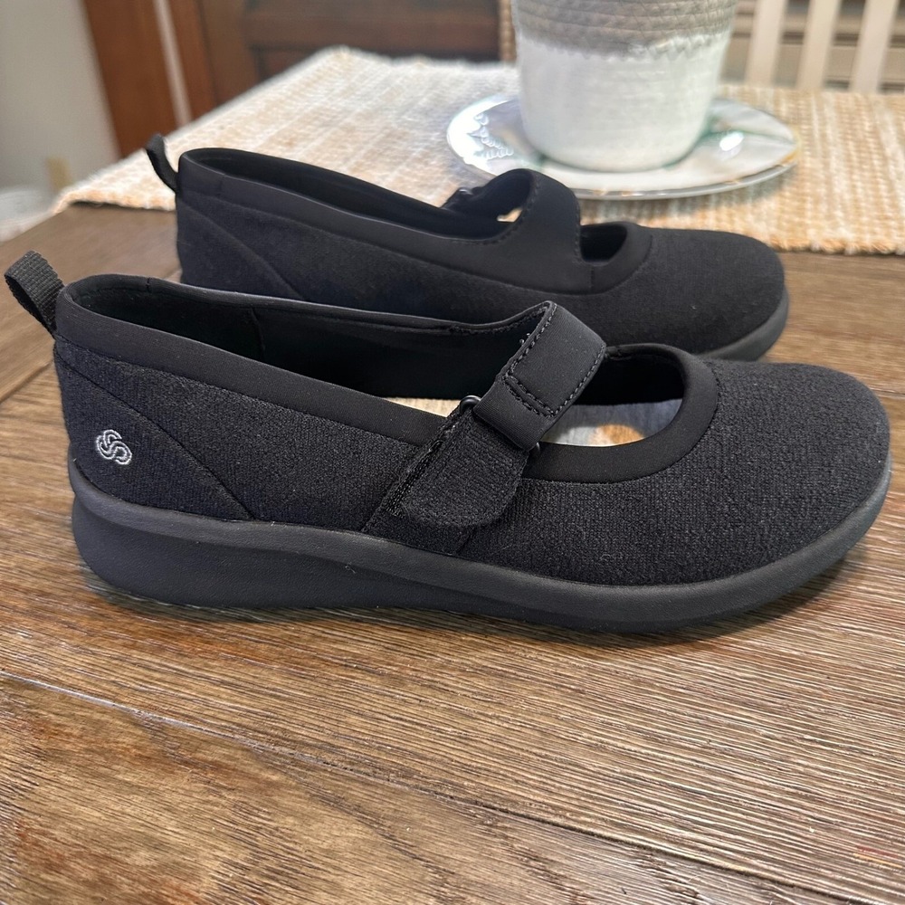 Clarks Women's Sillian‎ 2.0 Soul Black Mary Jane Wedges Cloudsteppers Size 6